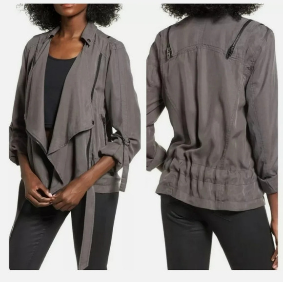 BLANKNYC Knit Moto Drape Cowl Zip Up Jacket Zipper - Picture 1 of 7